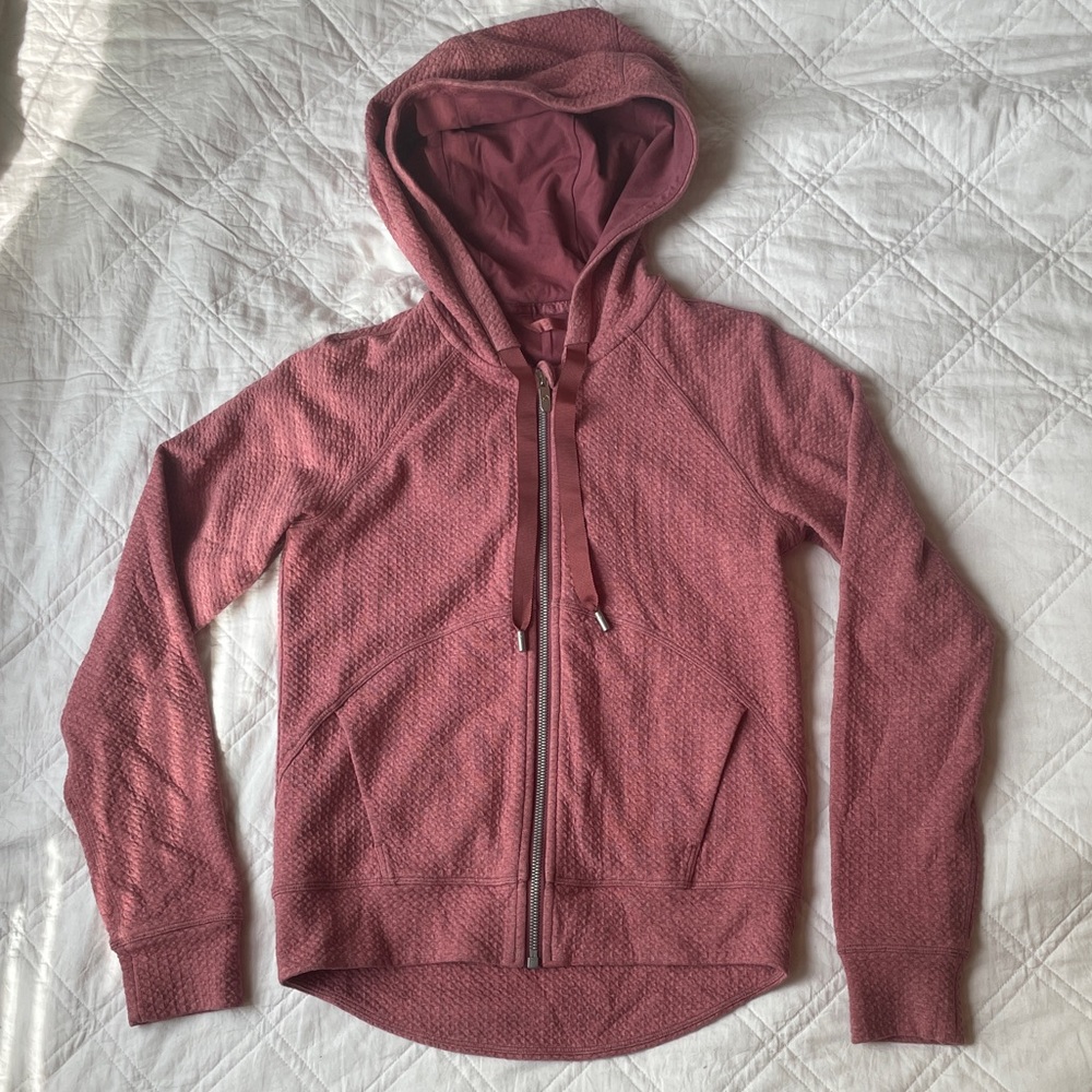 lululemon pink zip up jacket with hood